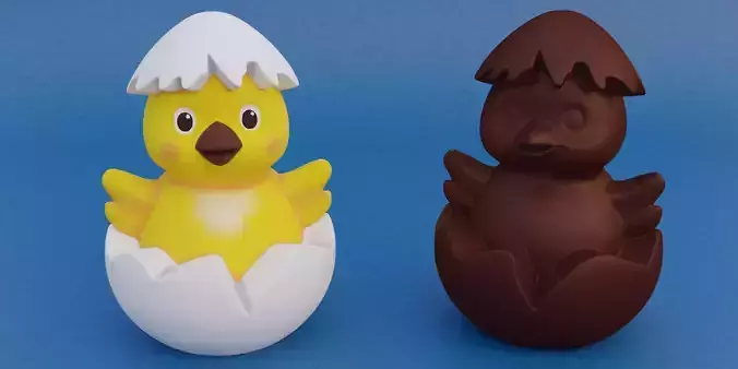 Easter chick 3D print model