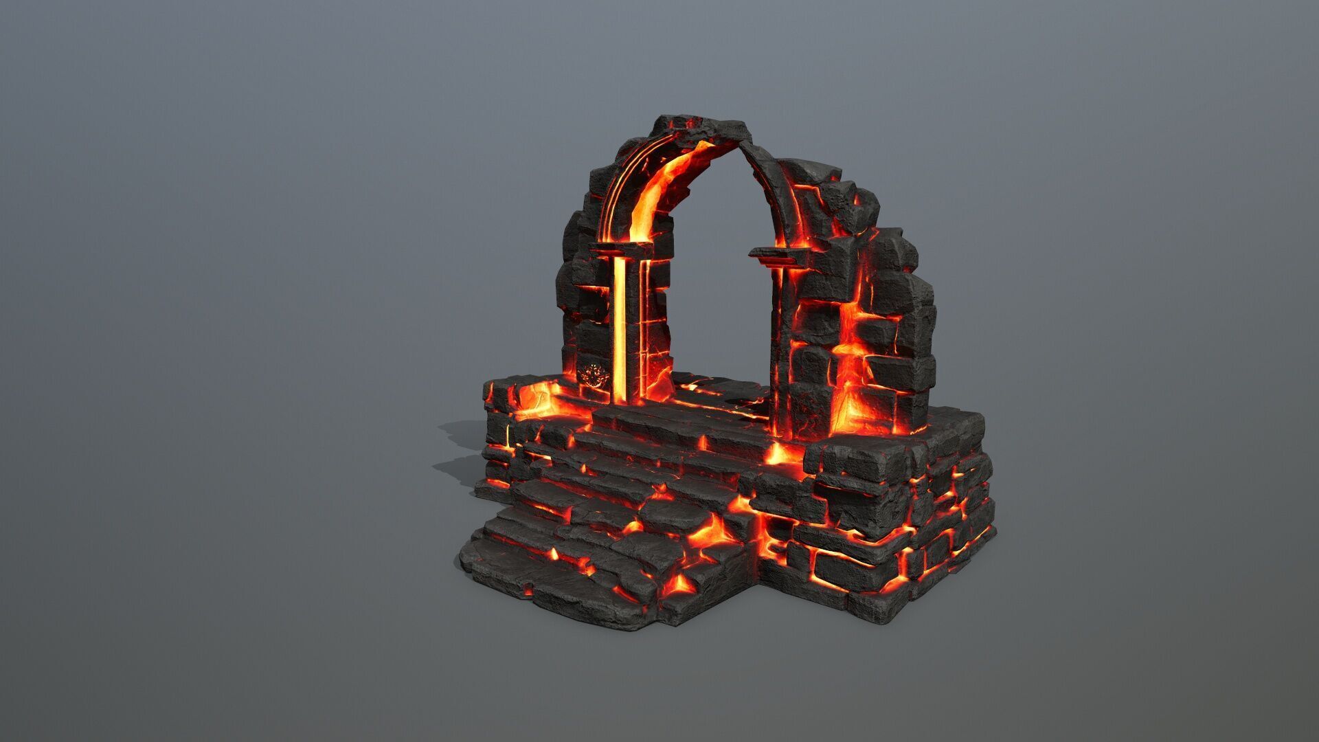 Ruin Stairs Low-poly 3D model_10
