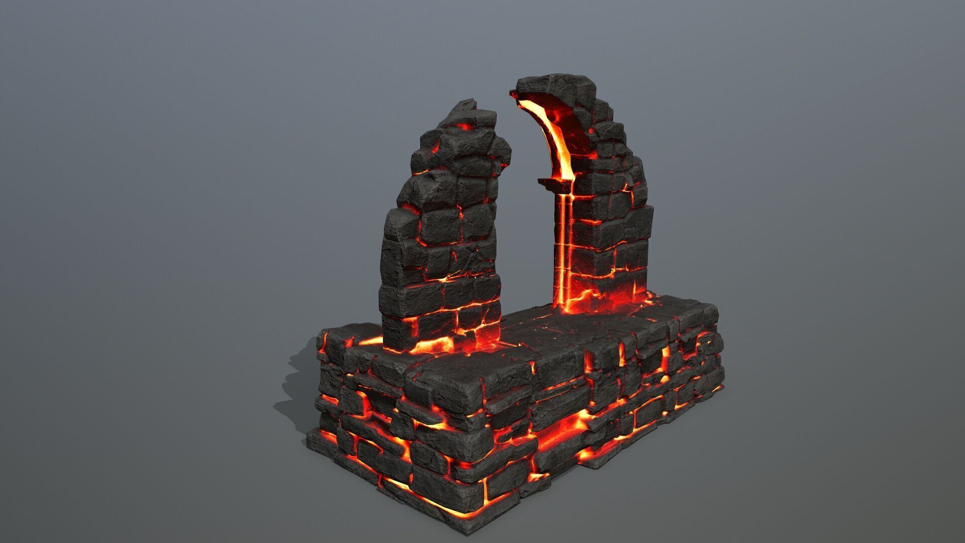 Ruin Stairs Low-poly 3D model_8