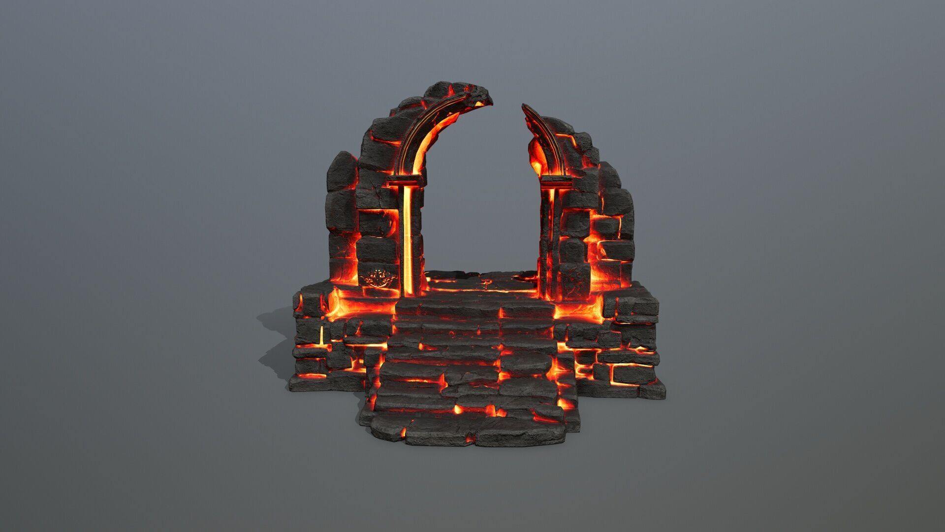 Ruin Stairs Low-poly 3D model_11