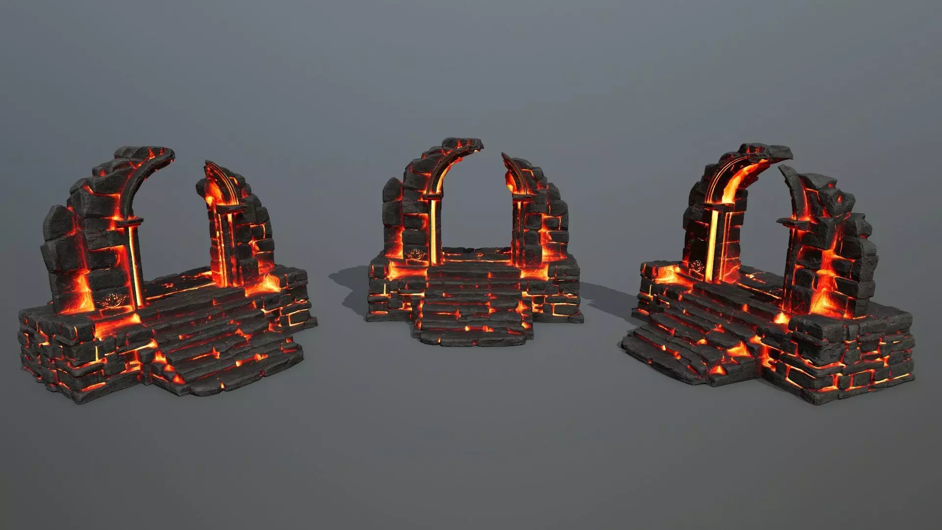 Ruin Stairs Low-poly 3D model_0