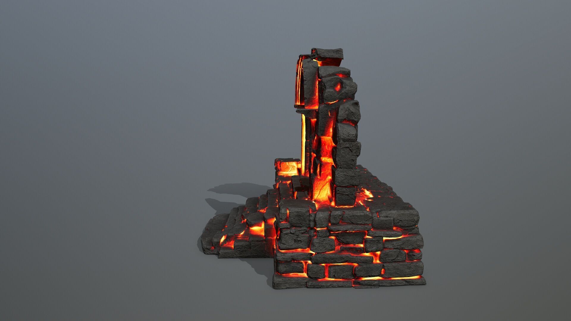 Ruin Stairs Low-poly 3D model_9