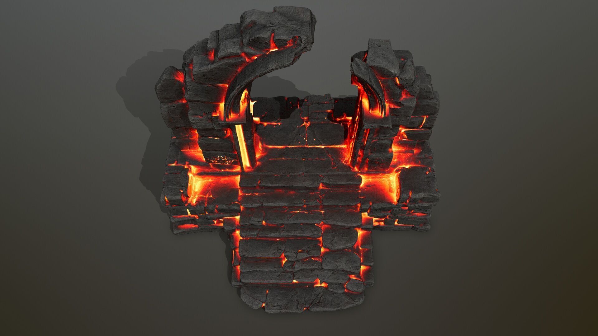 Ruin Stairs Low-poly 3D model_12