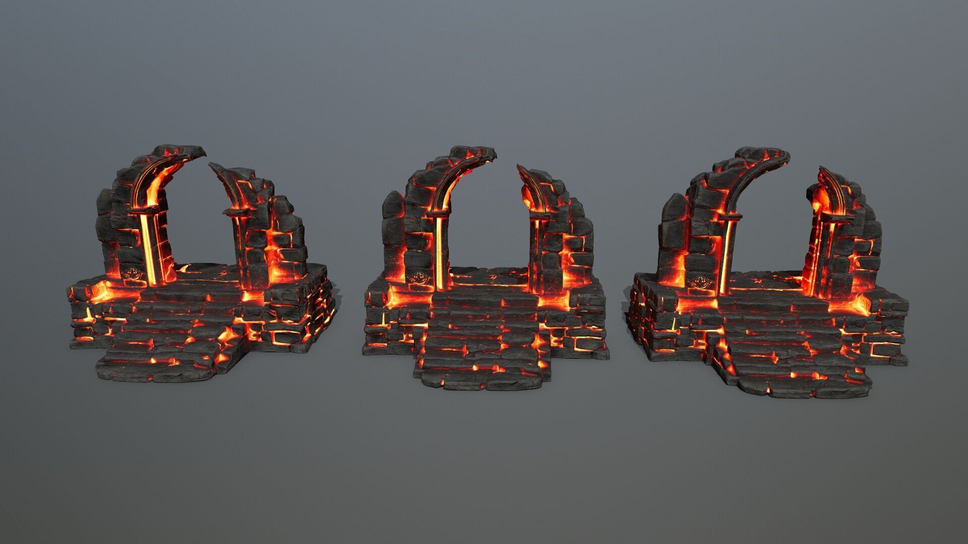 Ruin Stairs Low-poly 3D model_13