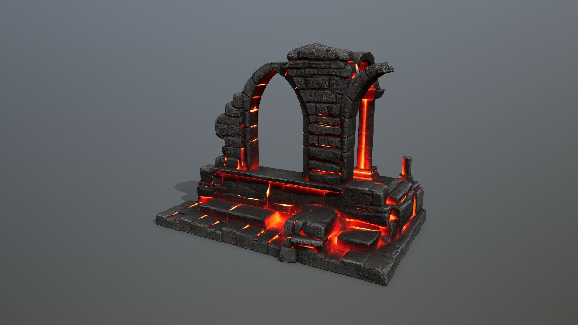 Ruin Stairs Low-poly 3D model_6