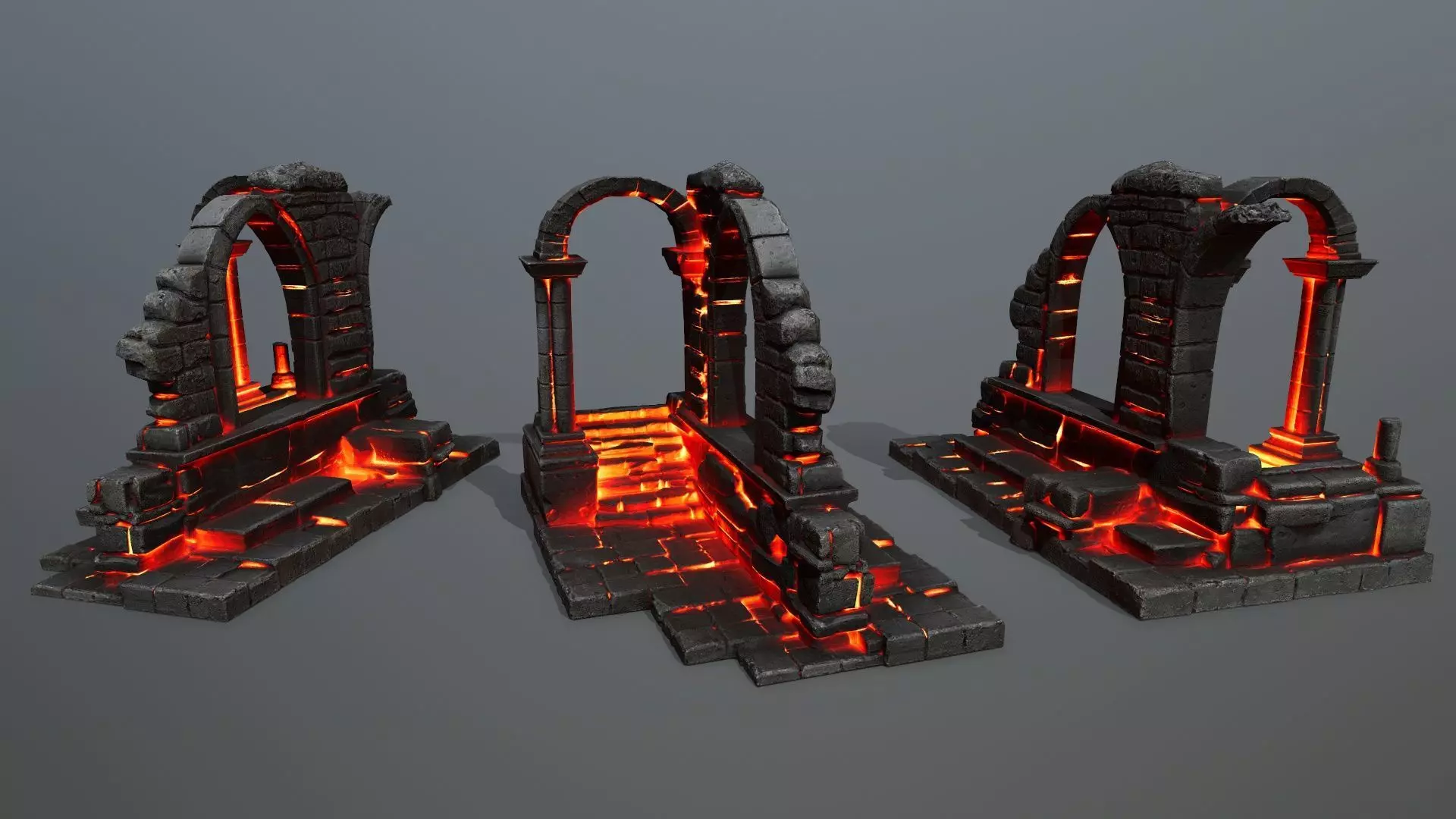 Ruin Stairs Low-poly 3D model_0