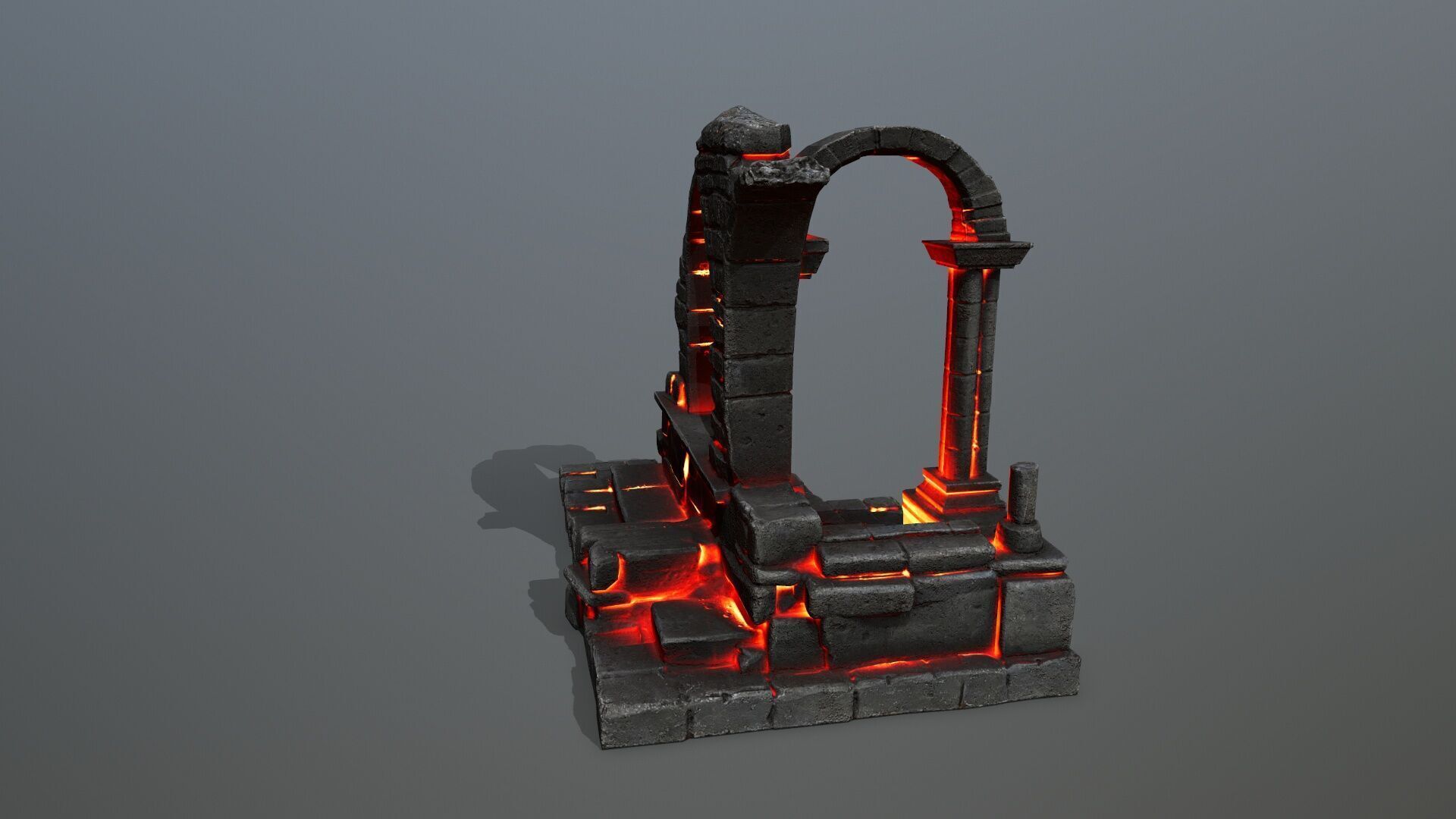 Ruin Stairs Low-poly 3D model_5