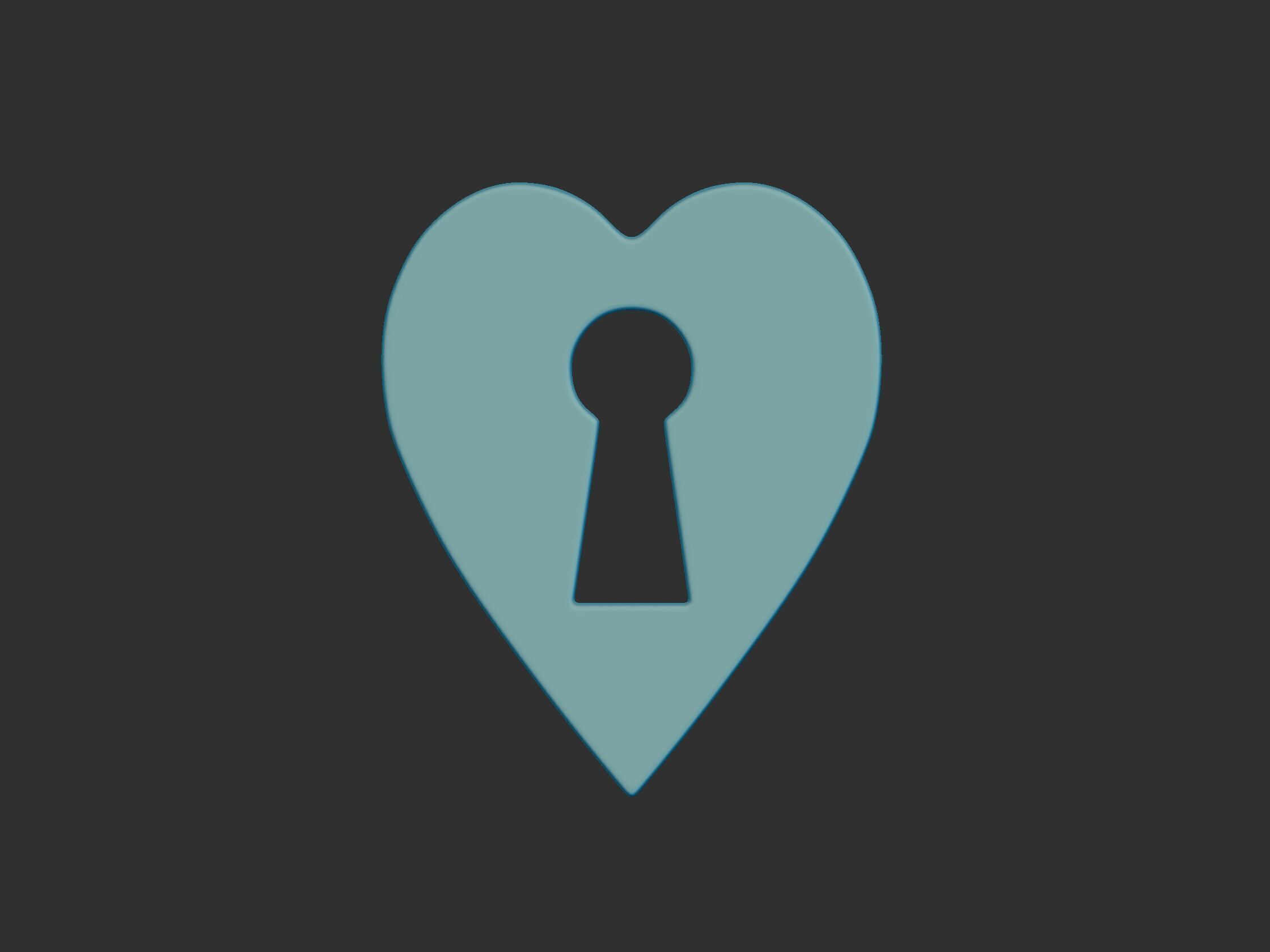 Pendant heart with lock 3D print model_3