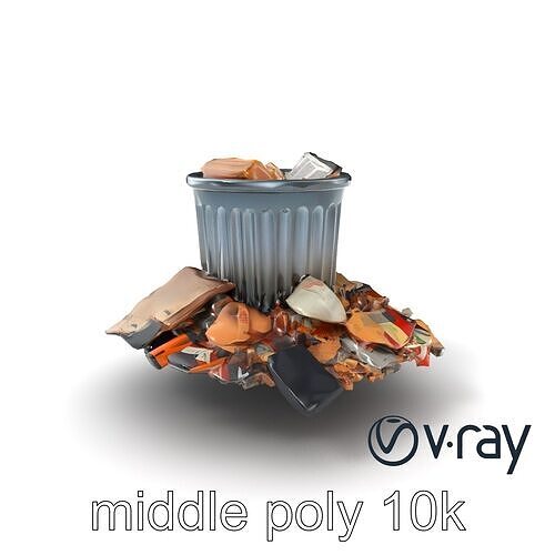 Urban Trash Debris Collection model pack Low-poly 3D model