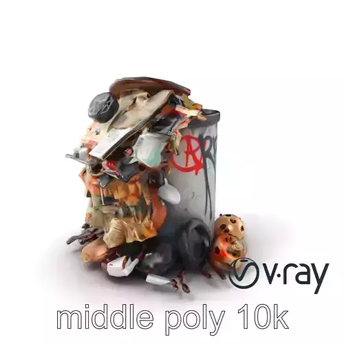 Graffiti Waste Drum with Refuse Model Pack