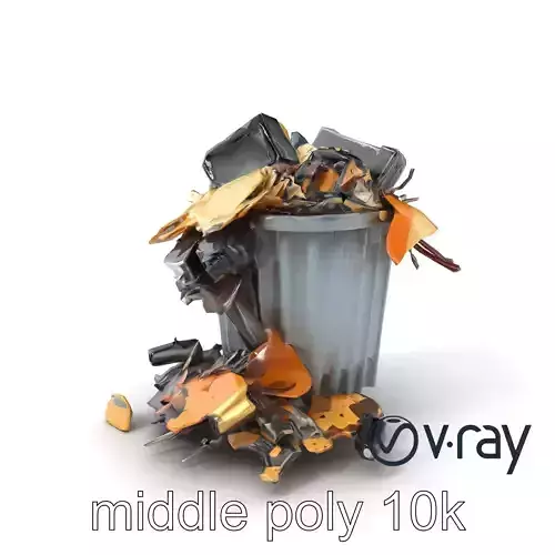 Artistic Overflowing Trash Container model pack