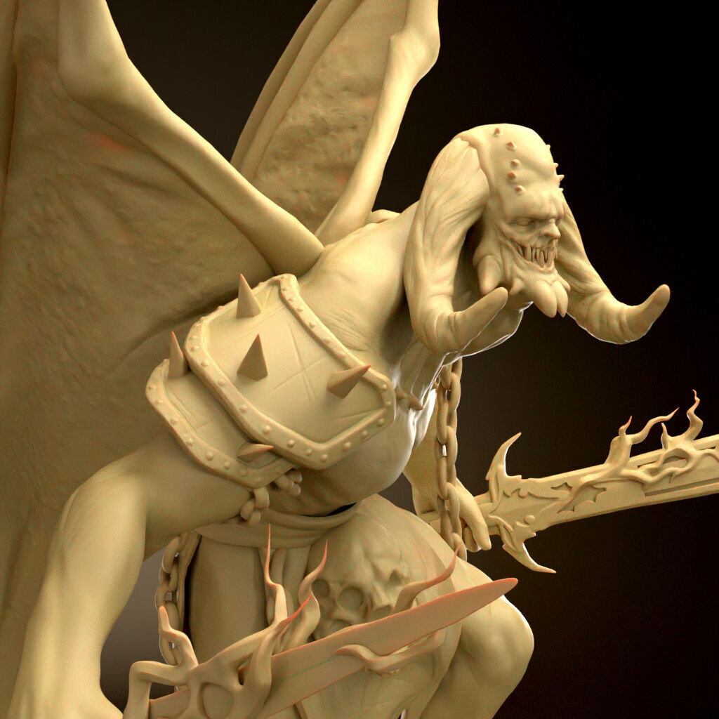 Epic Demon Lord Miniature High-Detail 3D Printable Model 3D print model_2