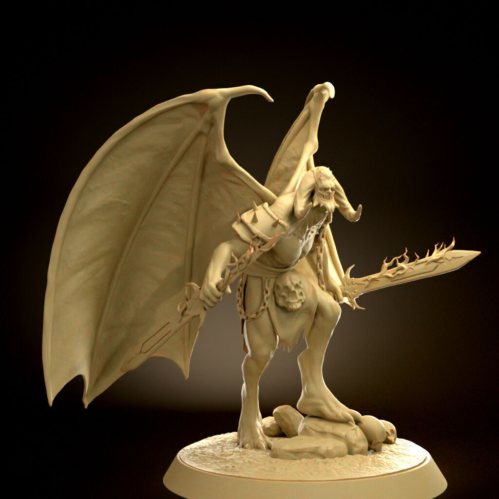 Epic Demon Lord Miniature High-Detail 3D Printable Model 3D print model_1