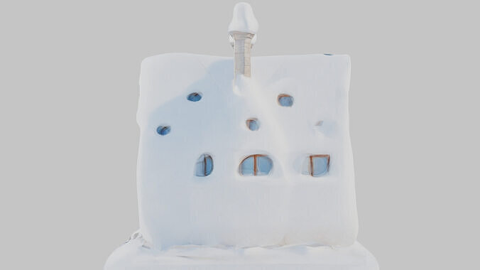 Lowpoly Triangular Pyramid Snow House Game-Ready 3D Asset   Low-poly 3D model 5
