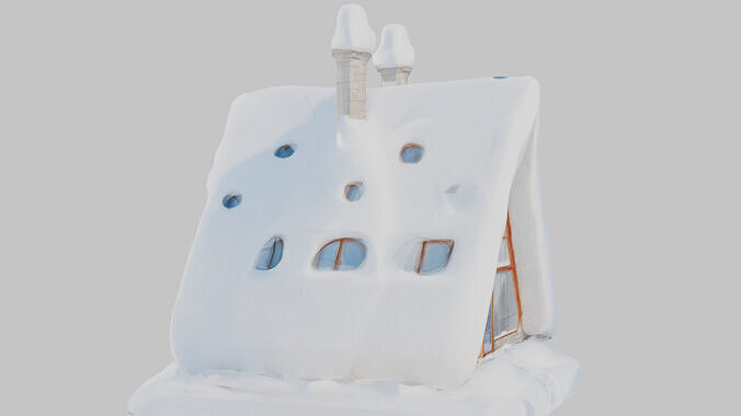 Lowpoly Triangular Pyramid Snow House Game-Ready 3D Asset   Low-poly 3D model 4