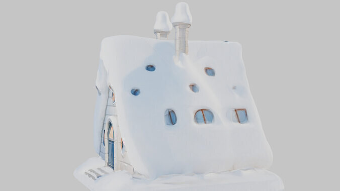 Lowpoly Triangular Pyramid Snow House Game-Ready 3D Asset   Low-poly 3D model 6