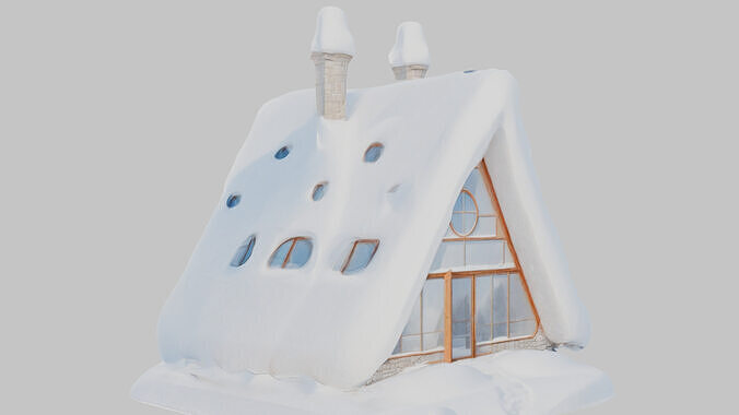 Lowpoly Triangular Pyramid Snow House Game-Ready 3D Asset   Low-poly 3D model 3