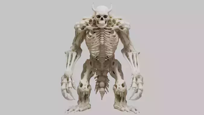 Lowpoly Monster Made of Bones Game-Ready 3D Asset  