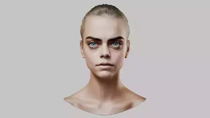 Cara Delevingne head bust