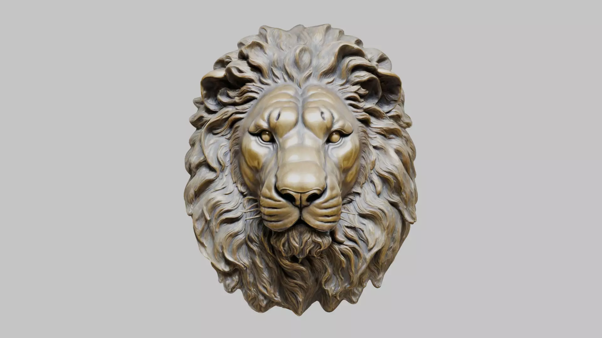 Bronze Lion Head Low-poly 3D model
