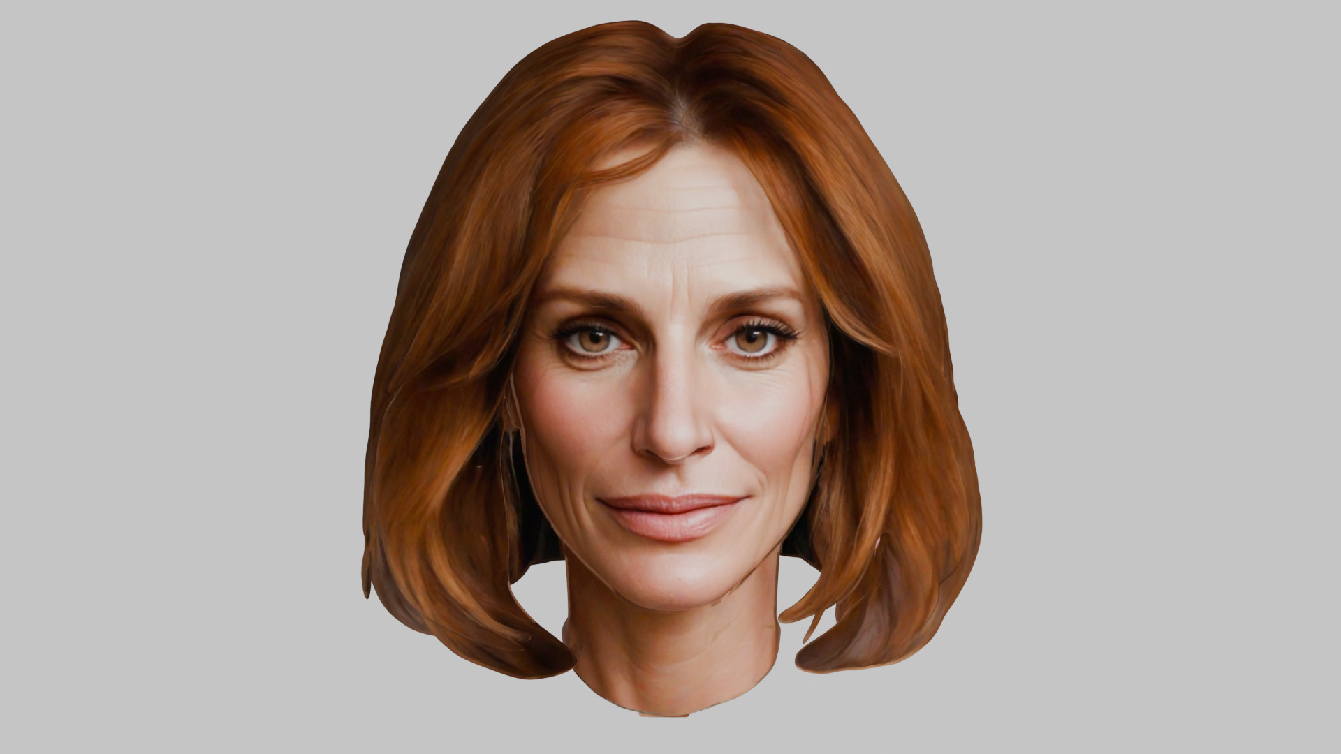 realistic female portrait head bust Low-poly 3D model_17