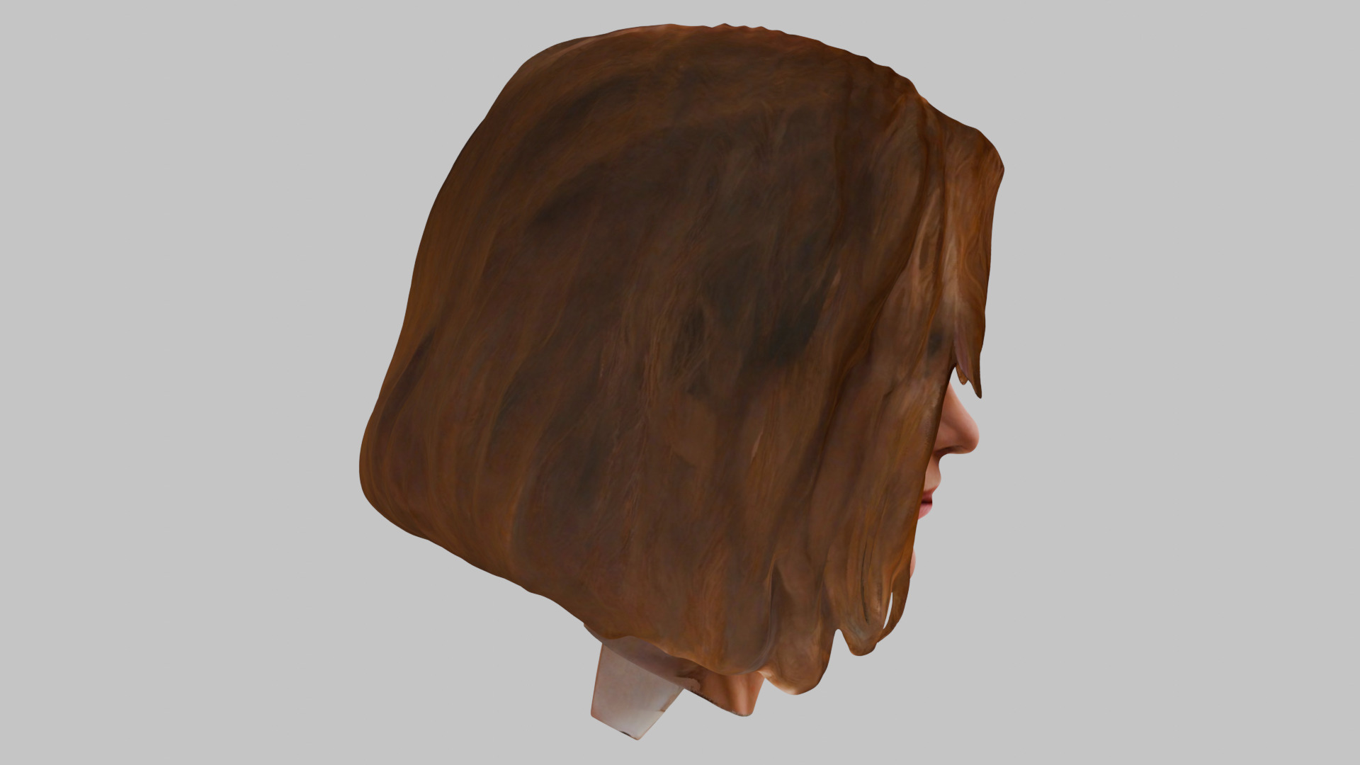 realistic female portrait head bust Low-poly 3D model_28