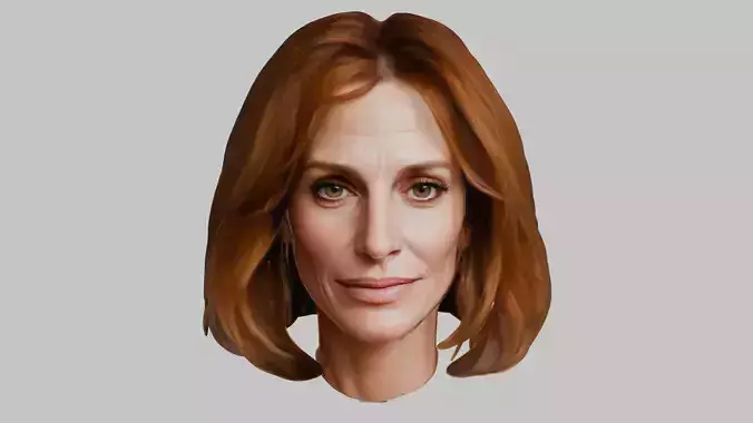 realistic female portrait head bust Low-poly 3D model realistic female portrait head bust Low-poly 3D model