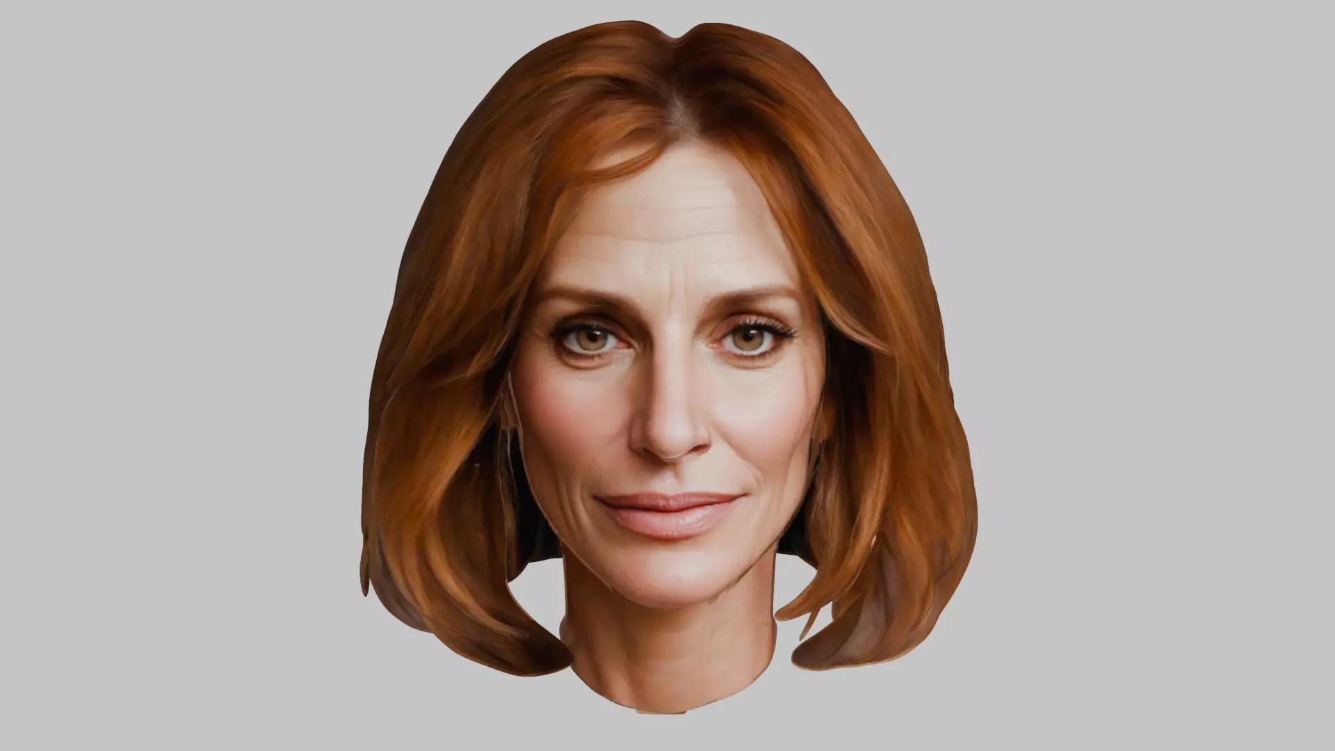 realistic female portrait head bust Low-poly 3D model_0