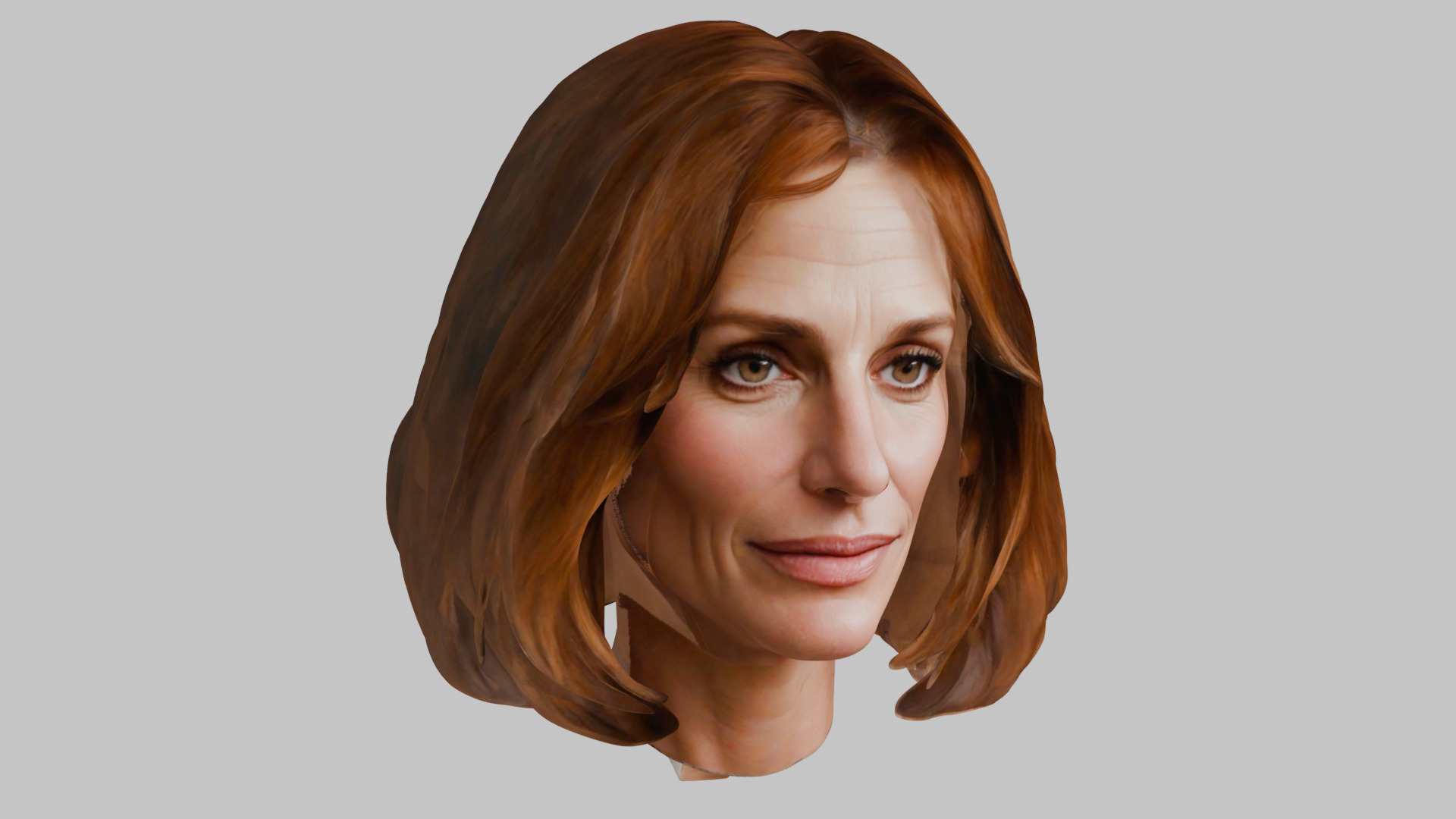 realistic female portrait head bust Low-poly 3D model_25