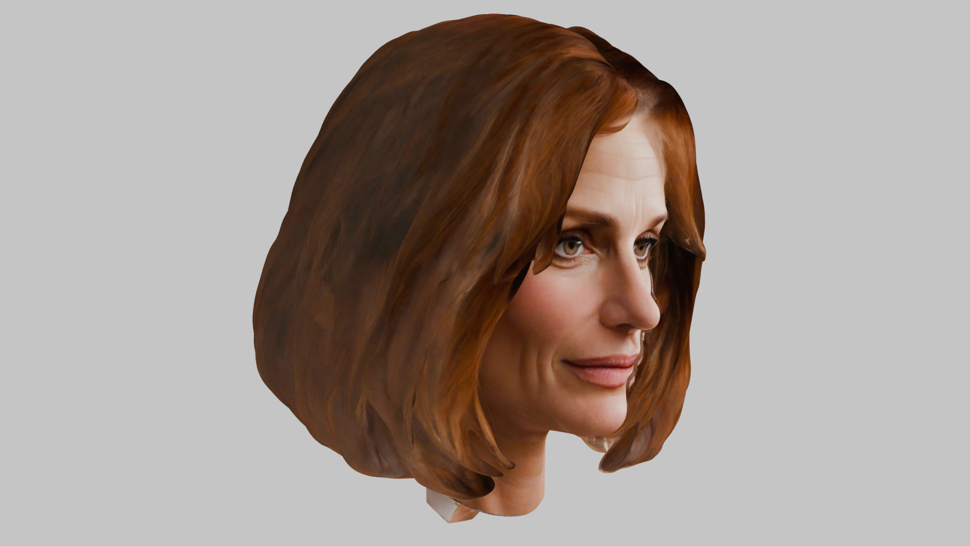 realistic female portrait head bust Low-poly 3D model_9