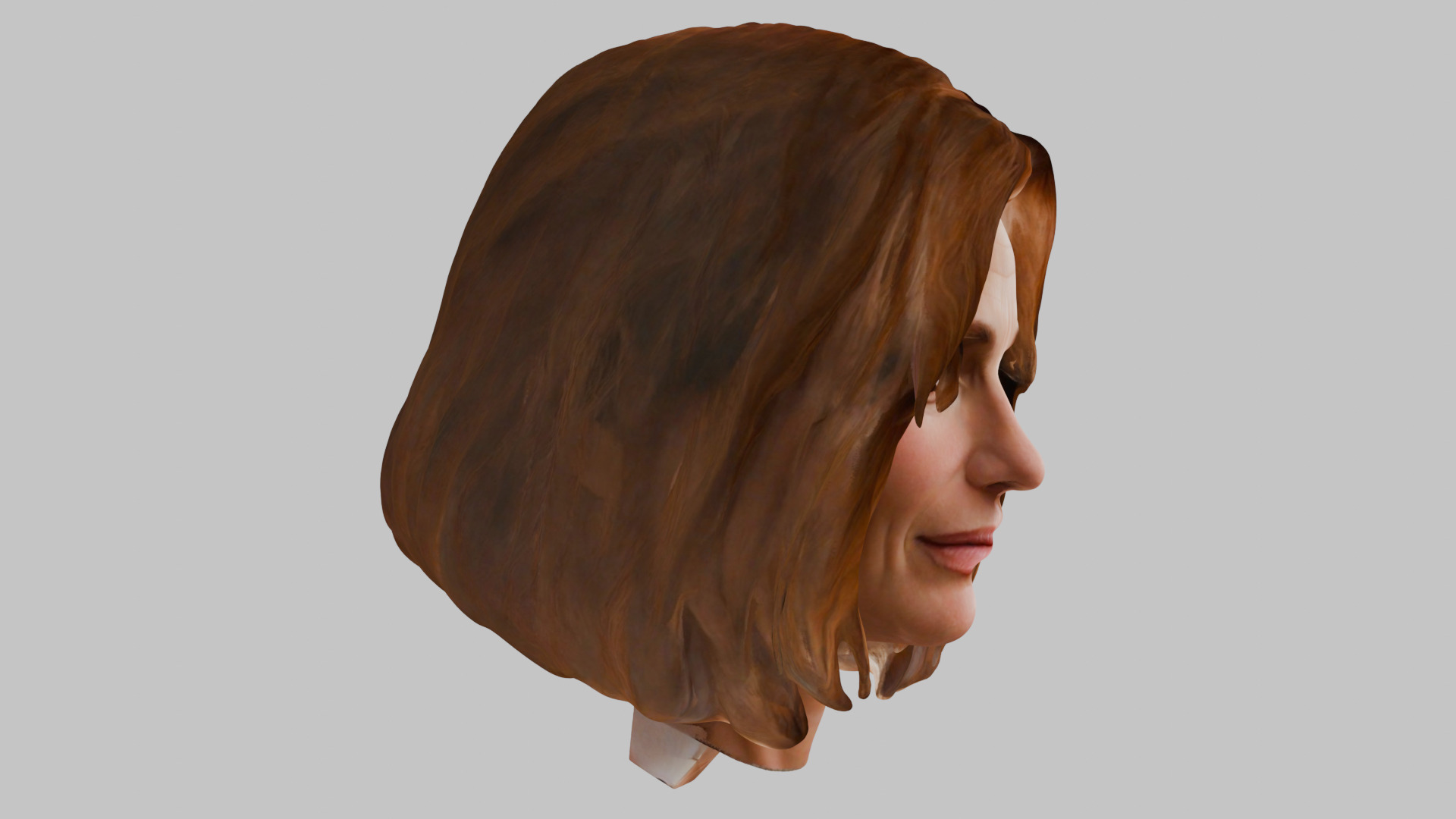 realistic female portrait head bust Low-poly 3D model_10