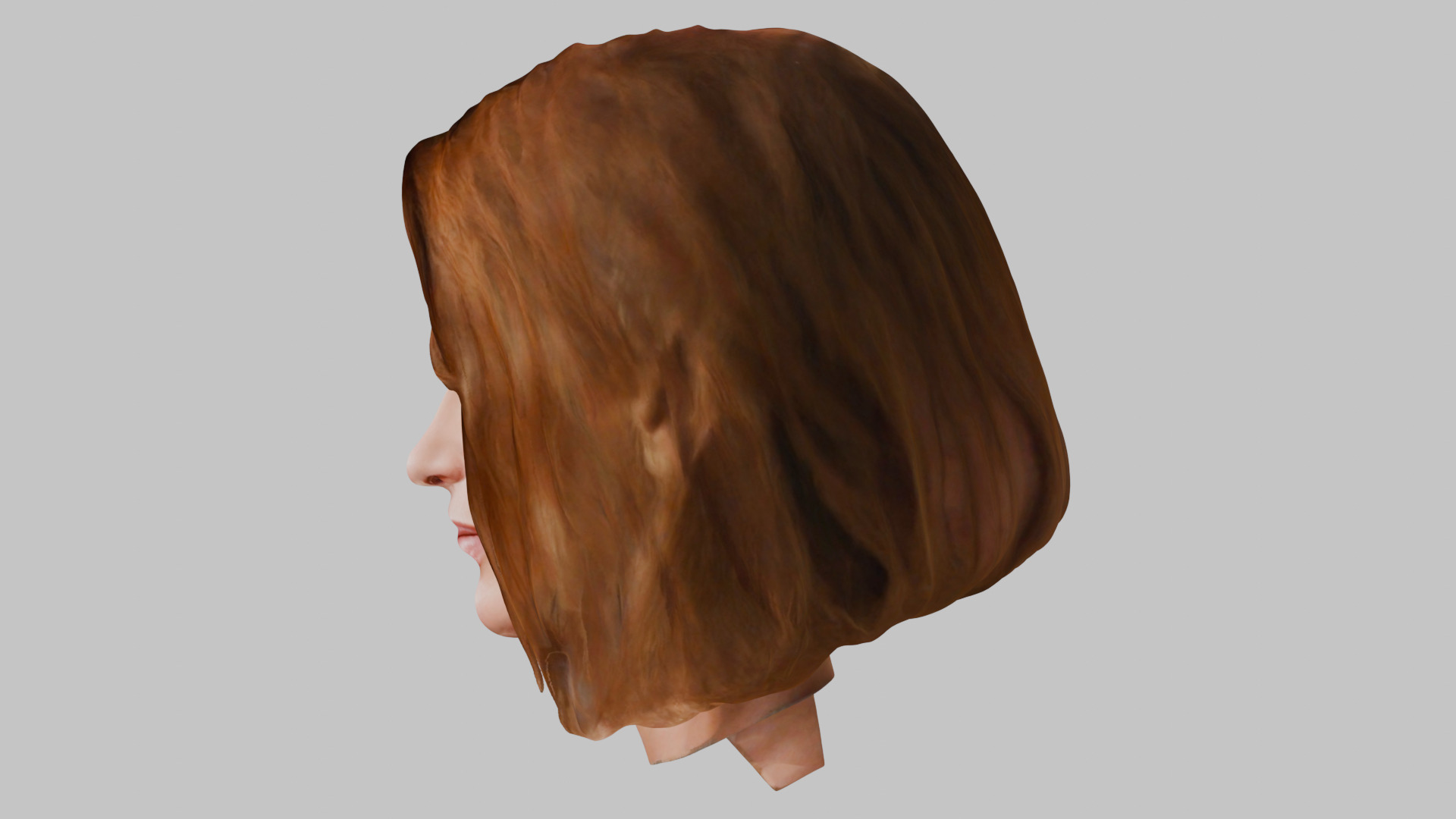 realistic female portrait head bust Low-poly 3D model_4