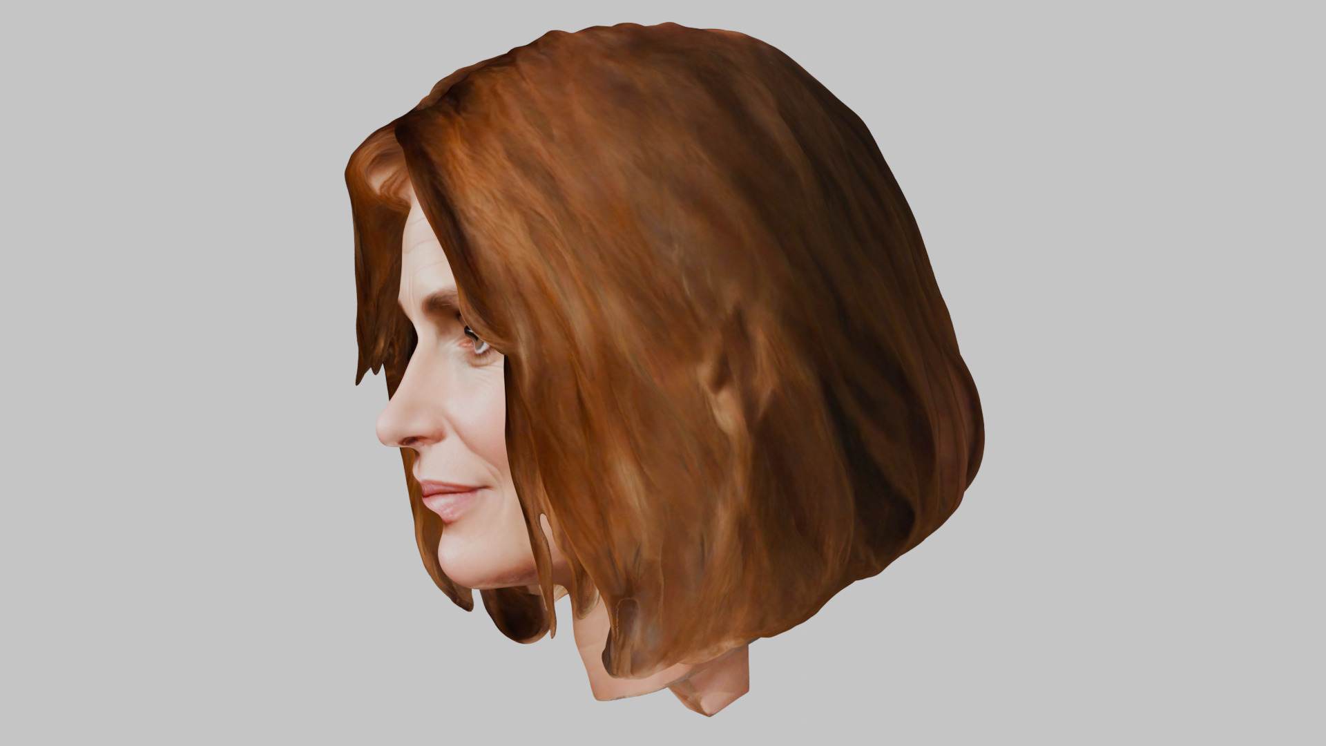 realistic female portrait head bust Low-poly 3D model_5