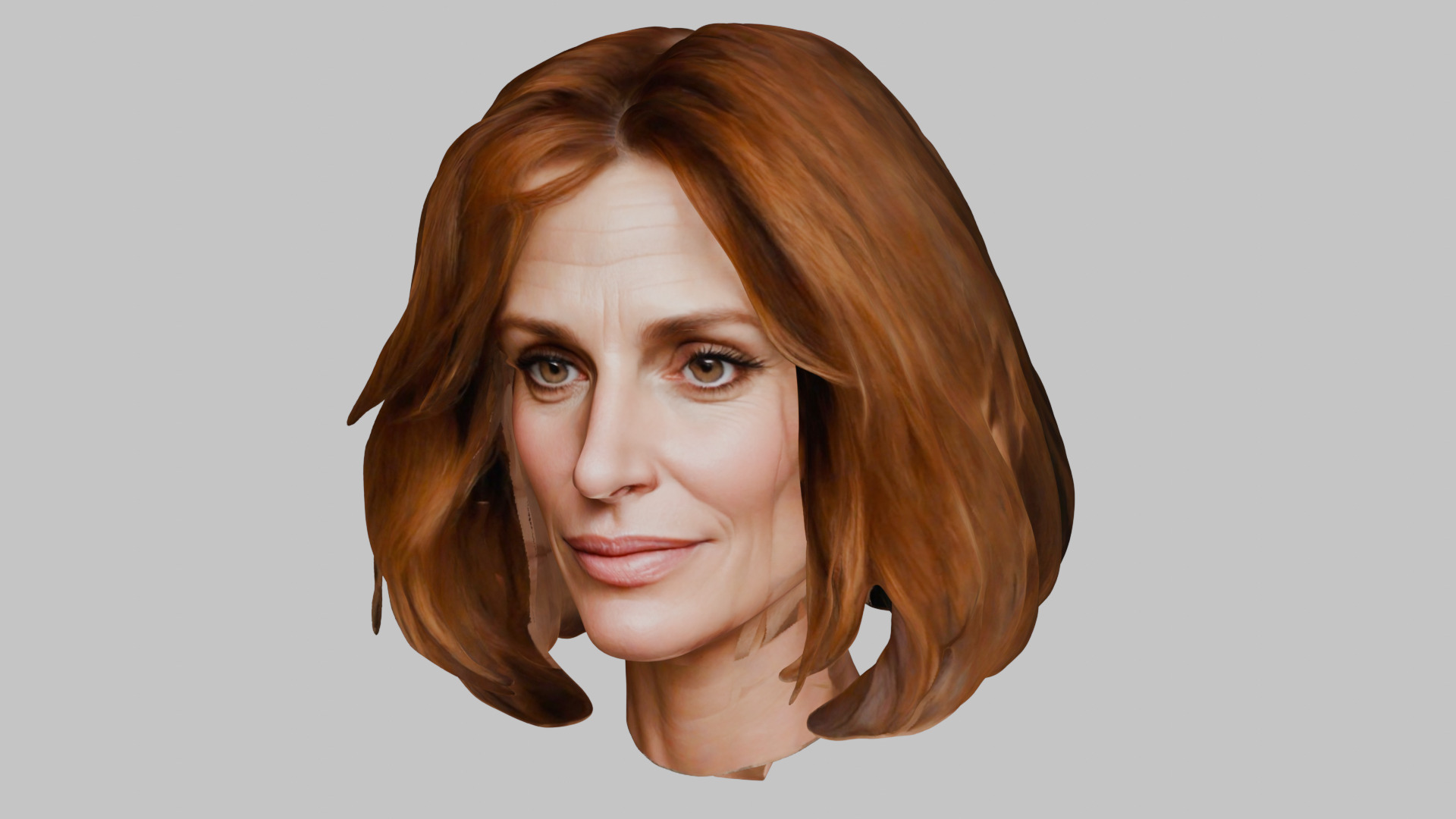 realistic female portrait head bust Low-poly 3D model_7