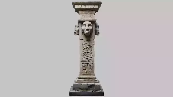 Ancient stone pillar Low-poly 3D model