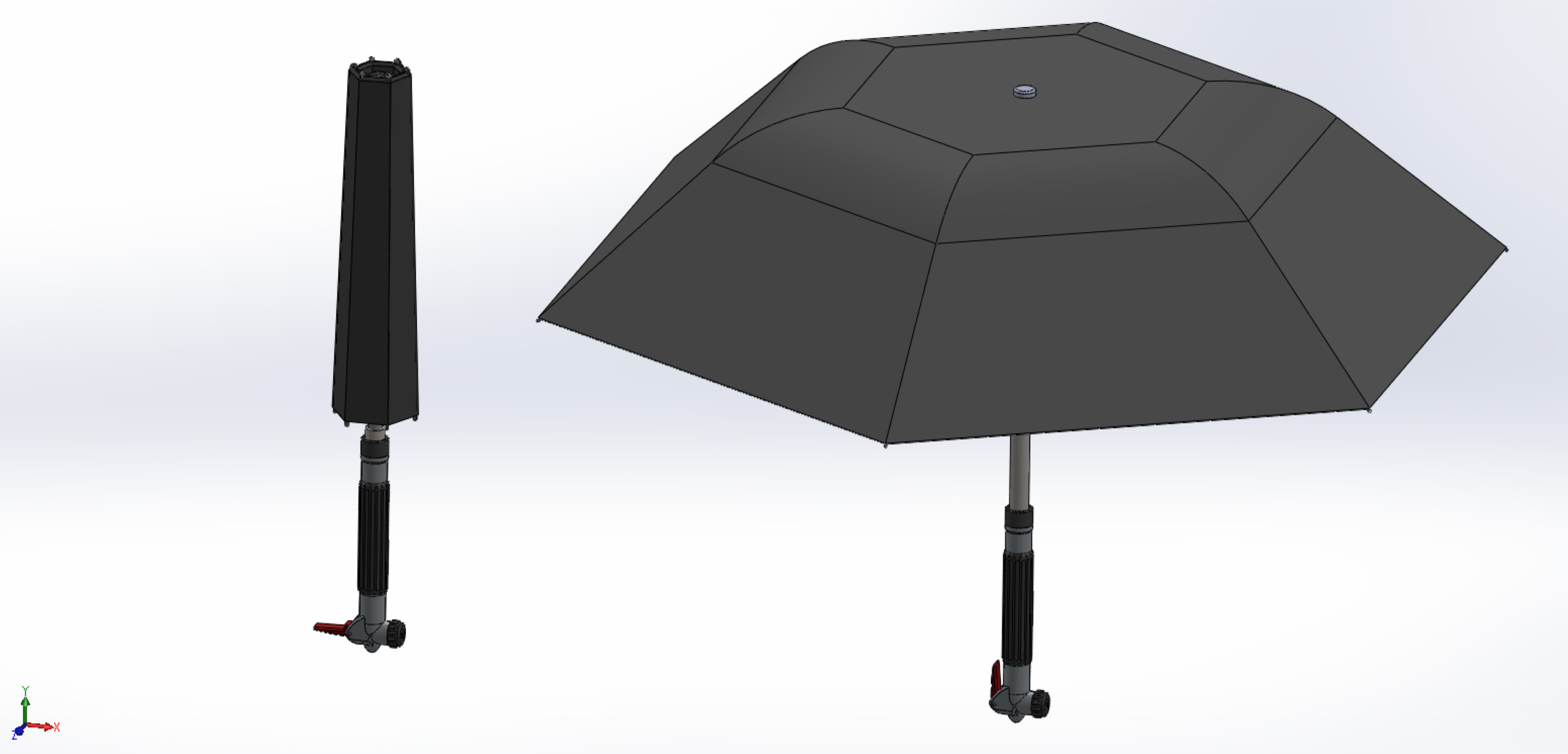 MULTIFUNCTION HANDLE AIR PUMP UMBRELLA INFLATOR BIKE PORTABLE 3D model_47