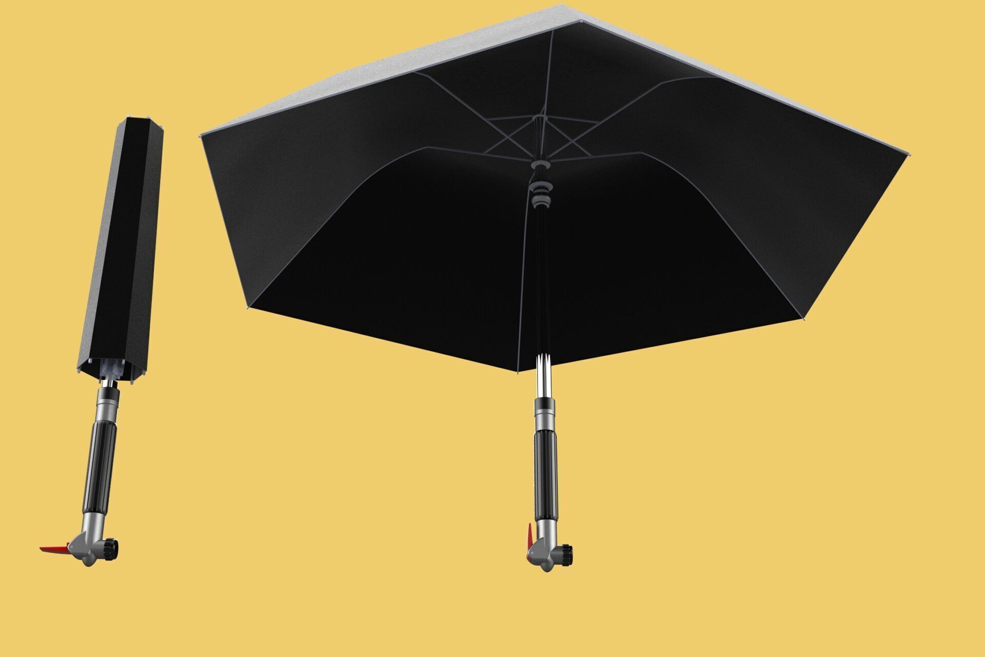 MULTIFUNCTION HANDLE AIR PUMP UMBRELLA INFLATOR BIKE PORTABLE 3D model_43