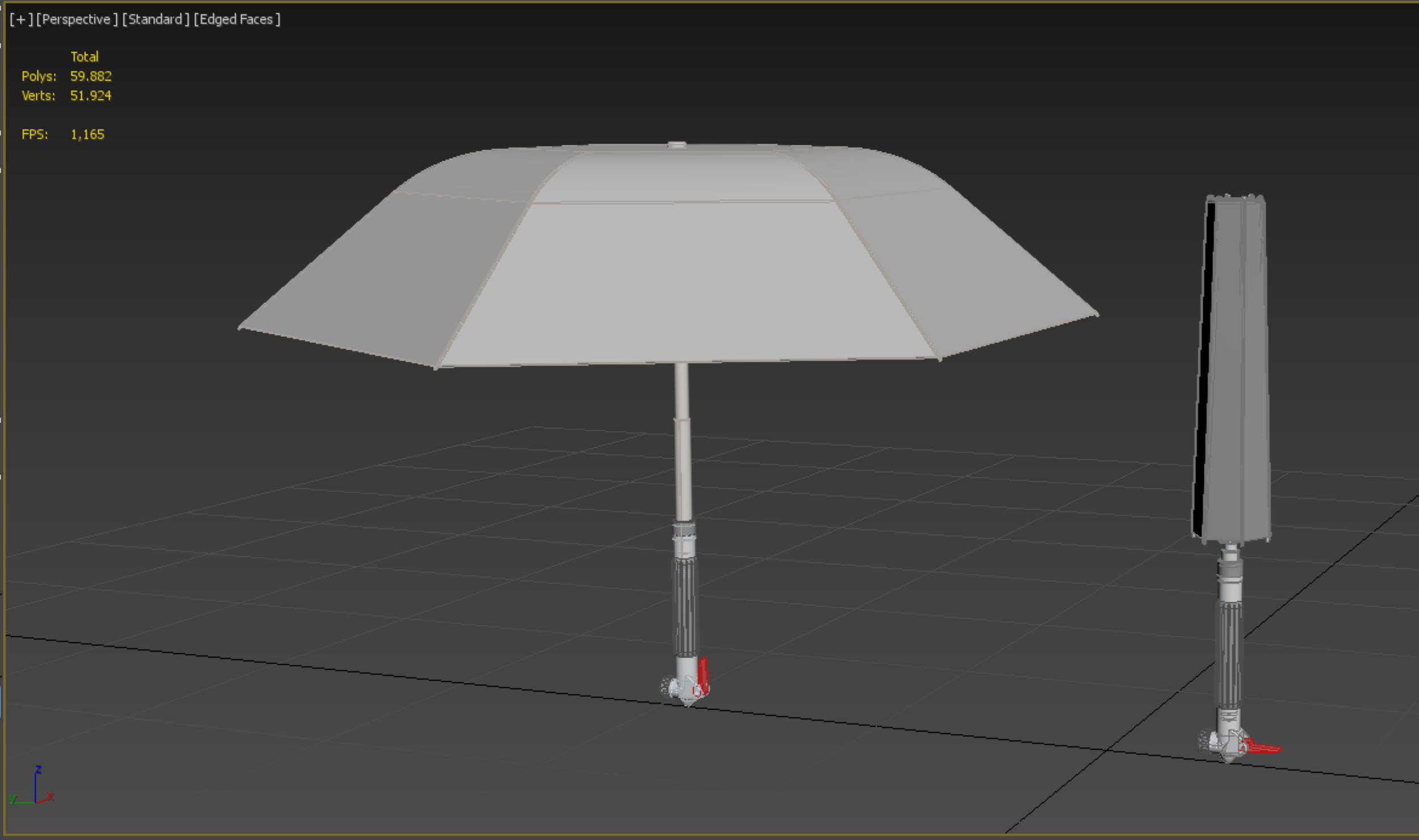 MULTIFUNCTION HANDLE AIR PUMP UMBRELLA INFLATOR BIKE PORTABLE 3D model_49