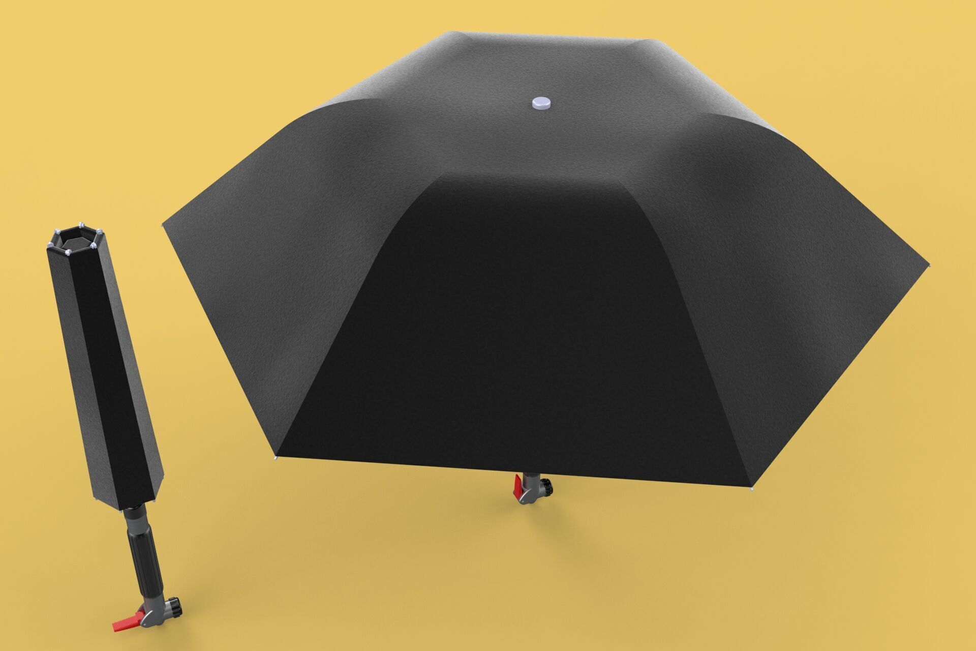 MULTIFUNCTION HANDLE AIR PUMP UMBRELLA INFLATOR BIKE PORTABLE 3D model_45