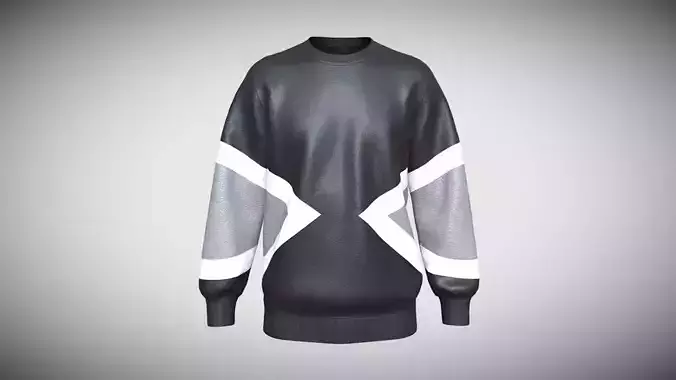 Mens Black And Gray Sweatshirt In Low Poly