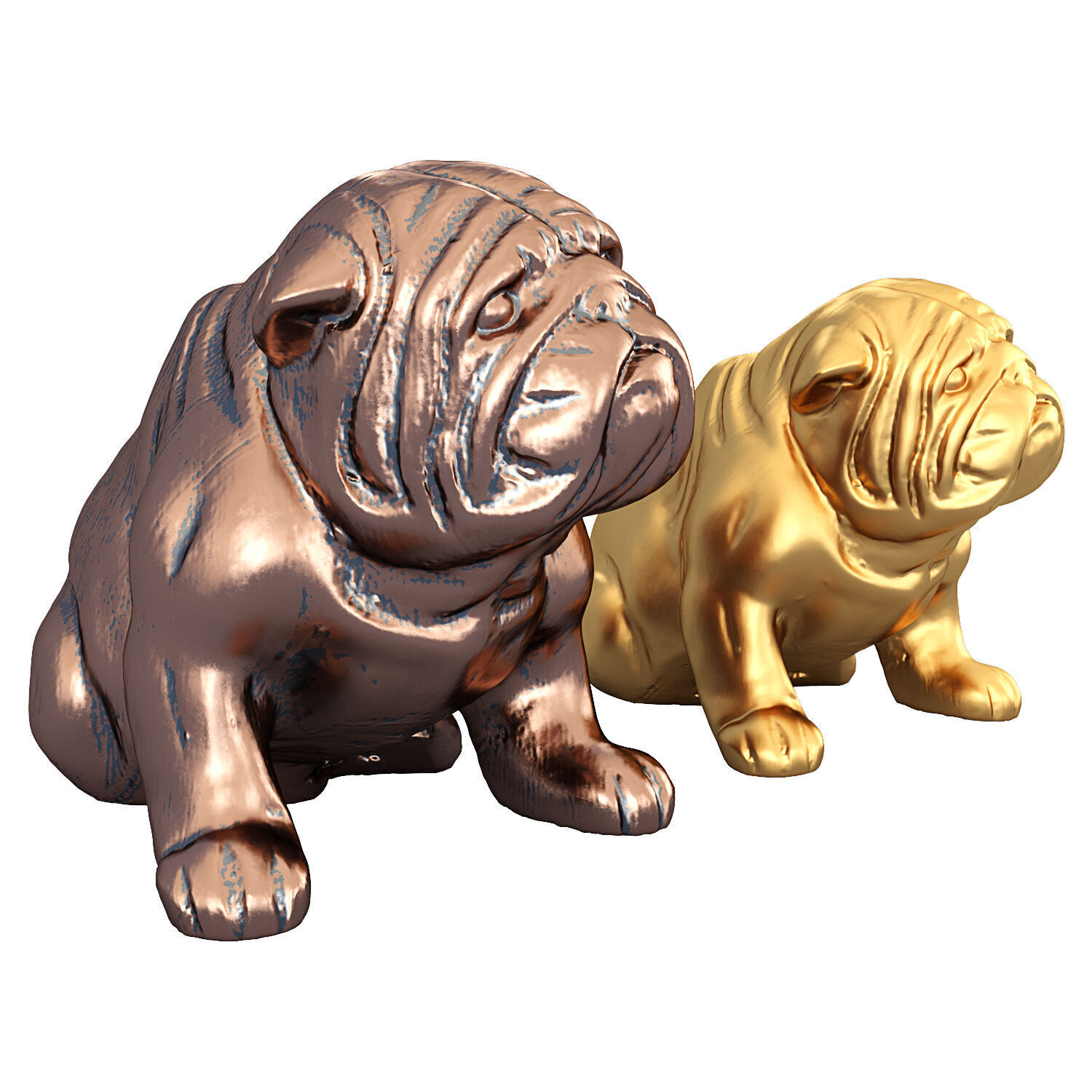 Pug dog figurine 3D model_1