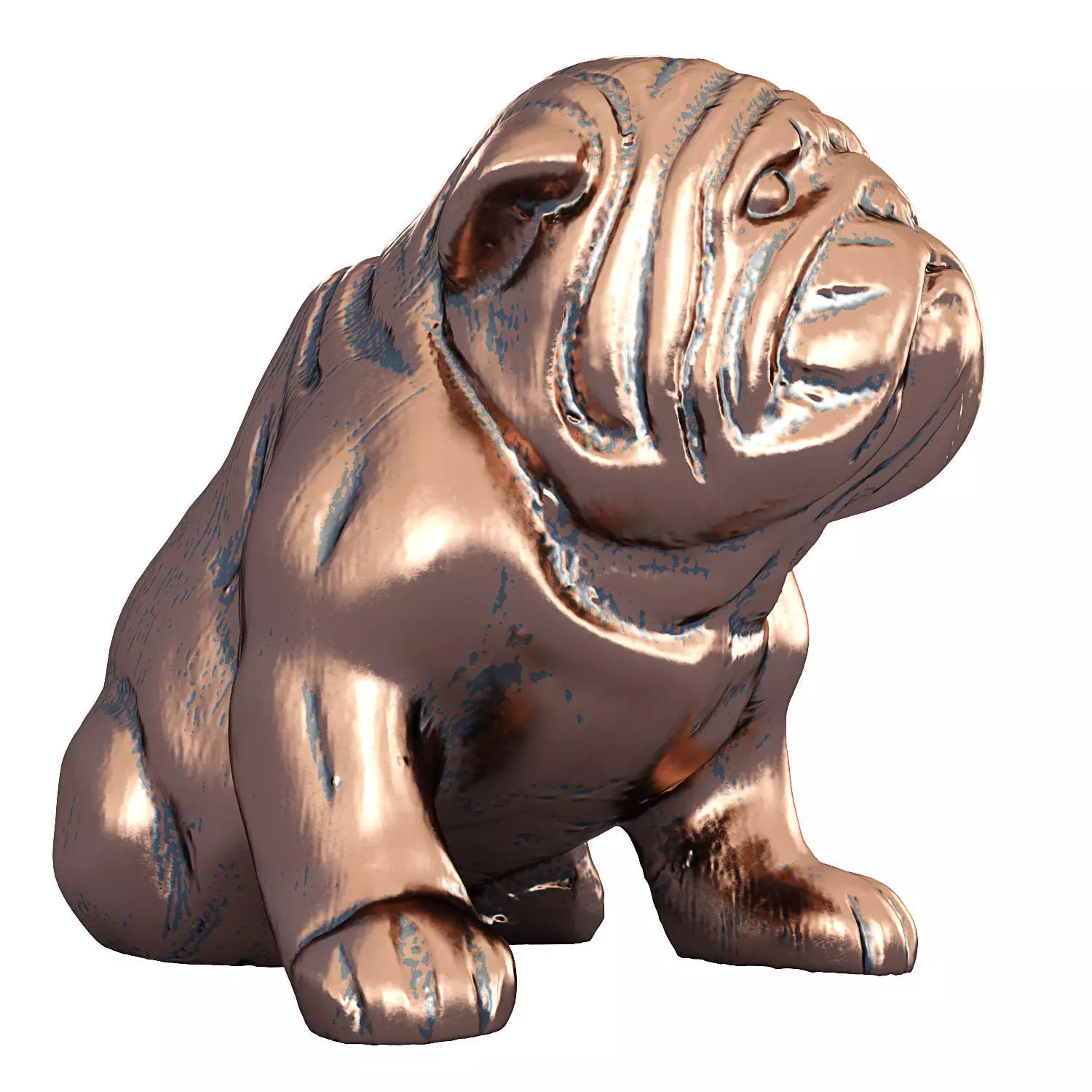 Pug dog figurine 3D model_0