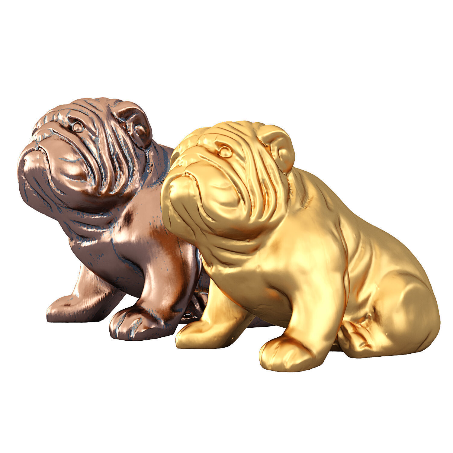 Pug dog figurine 3D model_2