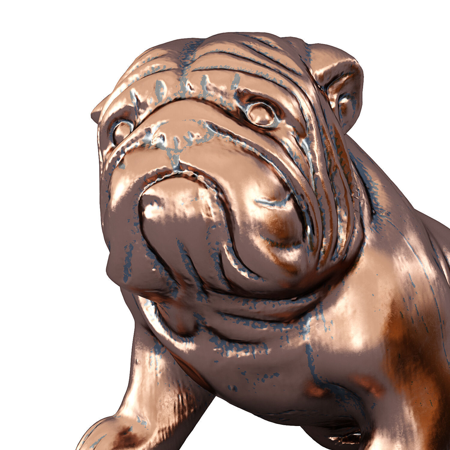Pug dog figurine 3D model_3
