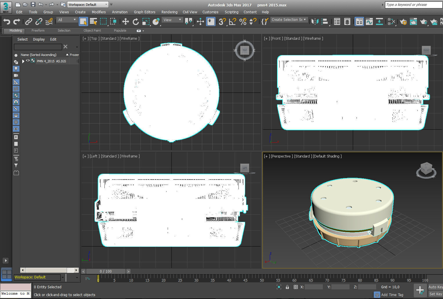 PMN 4  Russian Anti personnel Landmine 3Dprinable moulage 3D model_17