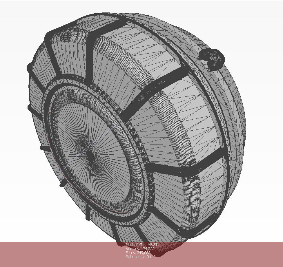 PMN 4  Russian Anti personnel Landmine 3Dprinable moulage 3D model_23