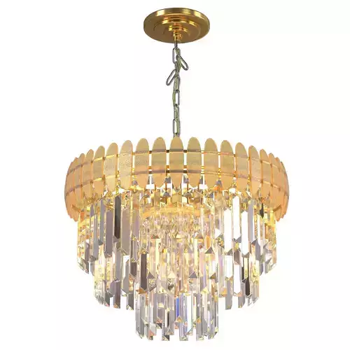 Modern Crystal Chandelier Round Gold