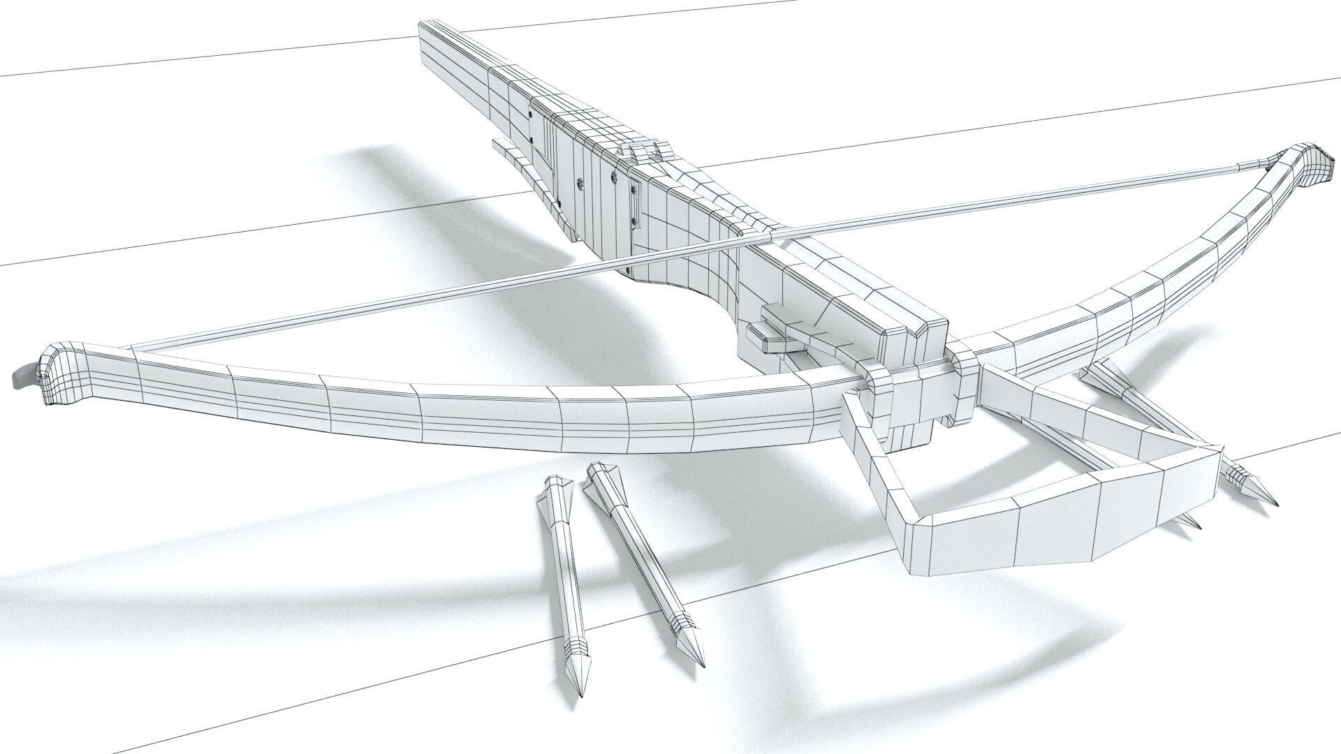 laos Game Crossbow Low-poly 3D model_9