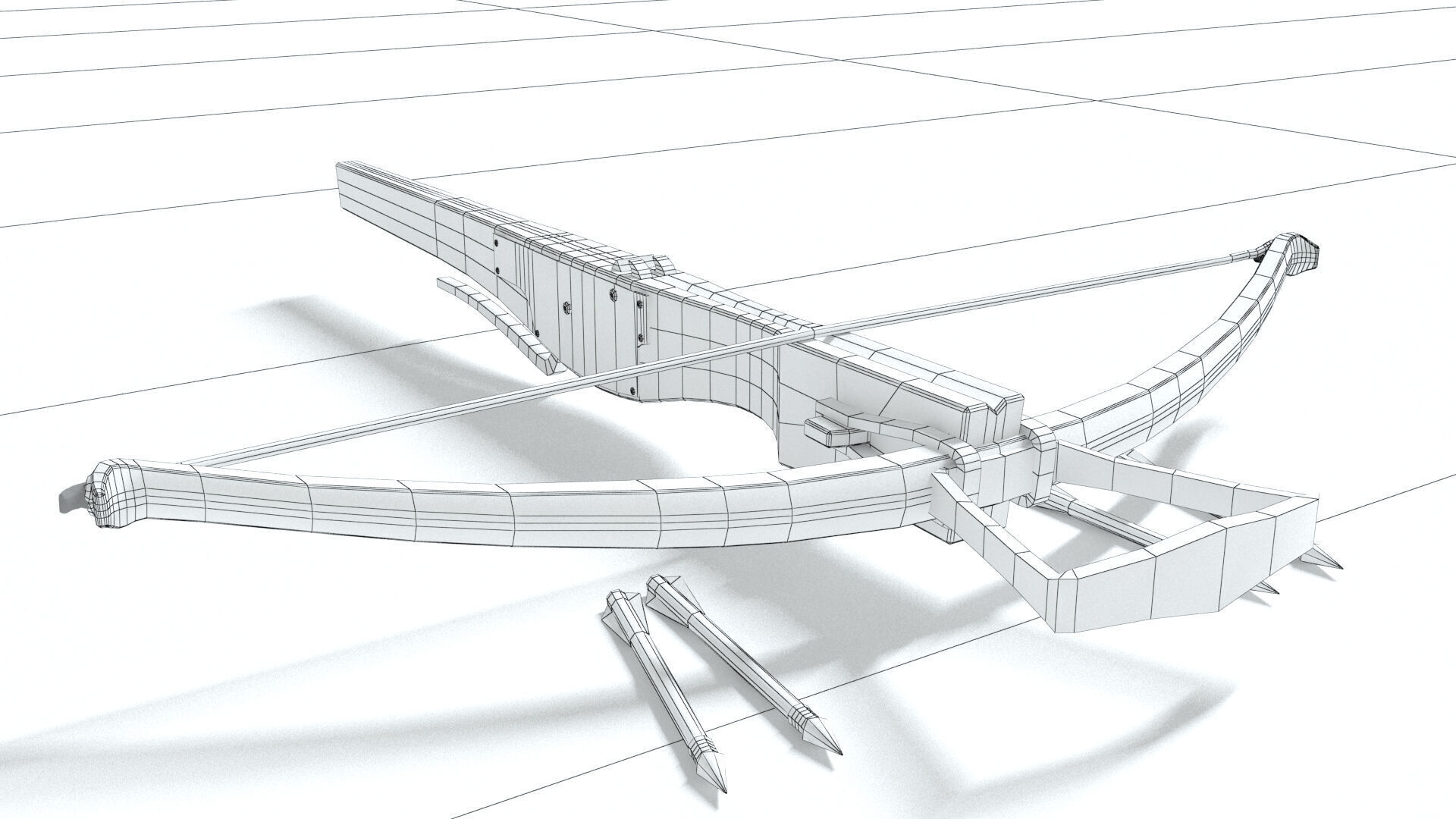 laos Game Crossbow Low-poly 3D model_6