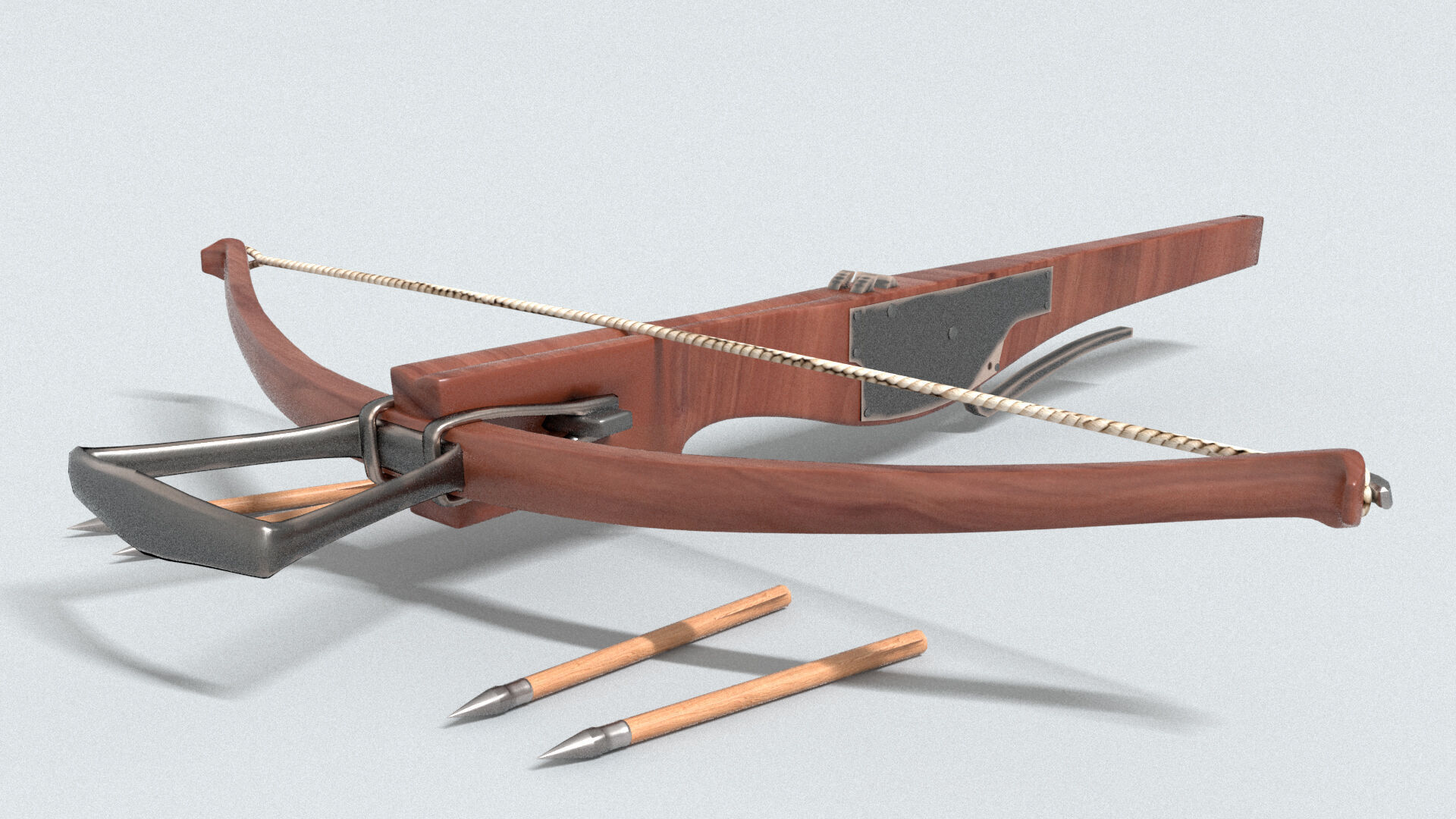 laos Game Crossbow Low-poly 3D model_2